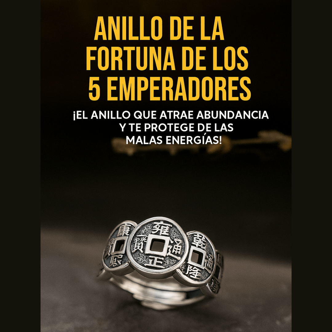 ANILLO DE LA FORTUNA DE LOS 5 EMPERADORES (Ajustable) - Brillamas Guatemala