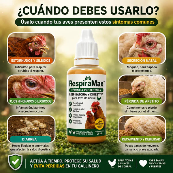 🐔 RespiraMax™: Aves Más Sanas y Fuertes