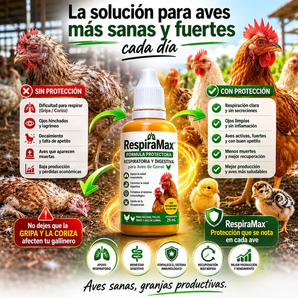 🐔 RespiraMax™: Aves Más Sanas y Fuertes