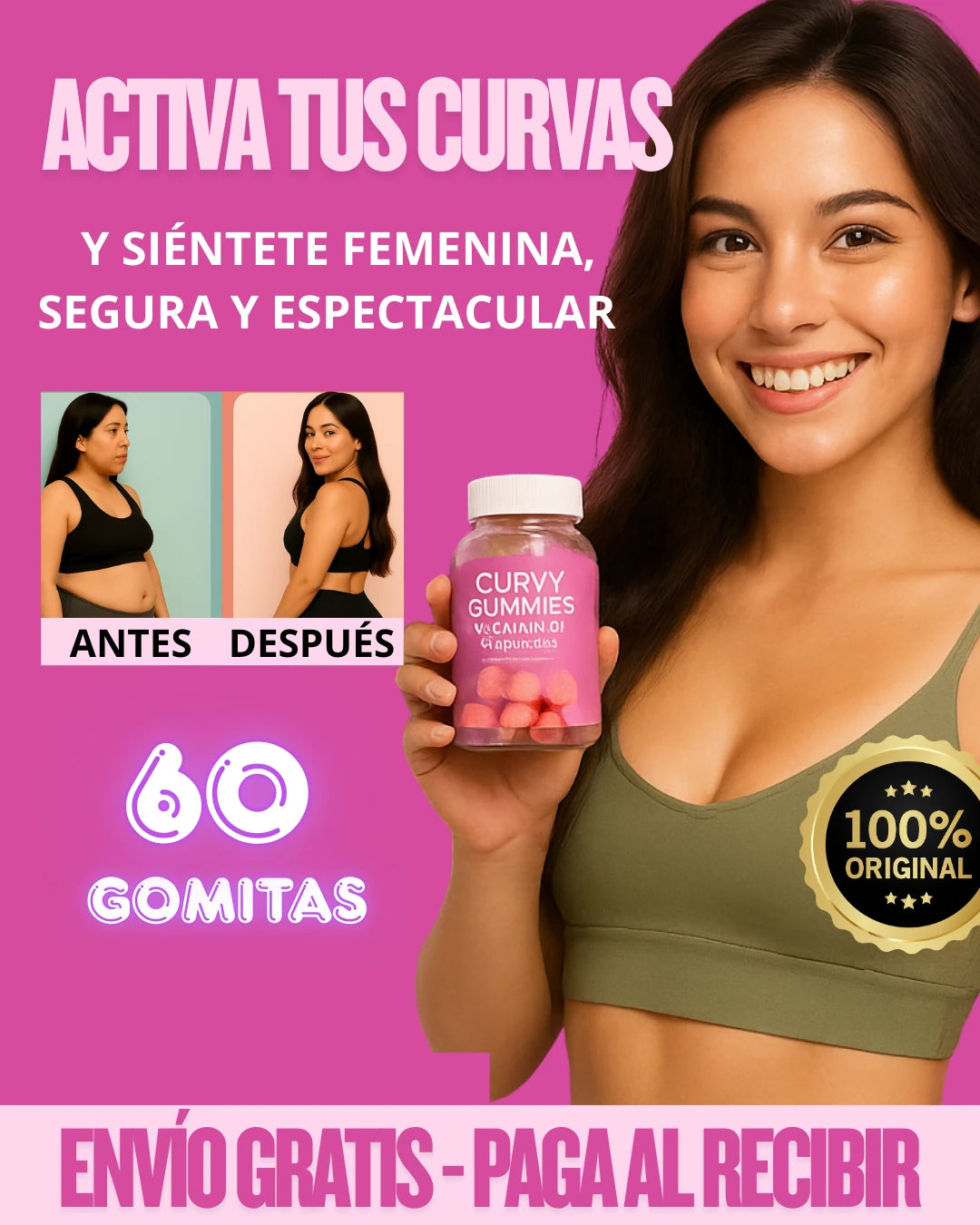 🍑 Curvy Gummies™ | El Secreto Natural para unas Curvas de Ensueño