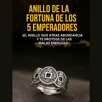 ANILLO DE LA FORTUNA DE LOS 5 EMPERADORES (Ajustable) - Brillamas Guatemala